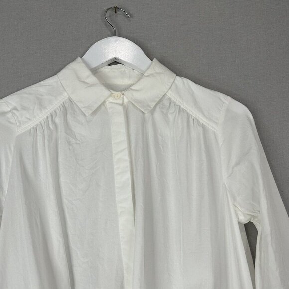 Maeve Anthro Womens Top Extra Small White Button Front Shirt Knot Tie Blouse - Picture 2 of 14